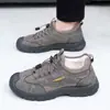 Zapatos de Senderismo para Hombre para Exteriores de Invierno 2025 Antideslizantes Resistentes al Desgaste Deportivos Cuadros Casuales Punta Redonda Botas de Nieve para Hombre