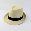 Suministro transfronterizo de nuevo sombrero de paja para adultos europeo y americano estilo británico sombrero Jazz sombrero de playa para exteriores venta al por mayor