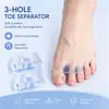 Separador de Dedos del Pie de Tres Agujeros Transfronterizo, Juego de Ajuste para Juanetes, Separador para Superposición Ósea del Dedo Gordo del Pie, Almohadilla Separadora de Dedos Suave Anti-Abrasión