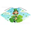 St Hecho a Medida de Fábrica. Capa Infantil Verde Estampada del Día de San Patricio, Capa de Disfraz de Atrezo para Actuación Estilo Europeo y Americano para Niños y Niñas