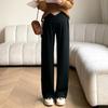 Pantalones de Maternidad Cintura Baja Ajustables Pierna Ancha Otoño e Invierno Pantalones Rectos Casual Talla Extra Pantalones Básicos Ropa de Maternidad
