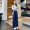 [8506] nueva ropa de verano fina de Tencel para mujer jeans cintura elástica versión estrecha pierna ancha pantalones casuales para mujer