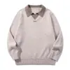 Marca retro de moda estilo japonés Rumeng, suéter de punto falso de dos piezas con cuello en V, unisex, corte holgado, colección de otoño, top de punto casual para parejas