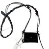 Bolsa com Pingente de Colar de Contas de Madeira e Tecido Design de Corrente para Suéter Moda Casual Joia de Nicho Feminina de Alta Qualidade