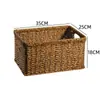 Cestas de Almacenamiento Tejidas al por Mayor para Uso Doméstico, Cestas Organizadoras para Gabinetes y Mesas de Centro, Cajas de Almacenamiento para Ropa y Snacks, Cestas de Mimbre Sintético, Estilo Europeo