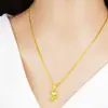 Collar de joyería de zorro hada de oro puro chapado en oro 999 para mujer al por mayor, traje de pulsera de anillo abierto de oro duro 3D