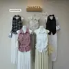 Elegante y Ajustada Camiseta Blanca Plisada sin Mangas Estilo Puro Deseo para Mujer, Nuevo Chaleco Tipo Polo para Verano