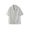 Ropa Vintage Verano 2025 Camisa de Trabajo Retro Japonesa de Bolsillo Grande Manga Corta para Hombre Suelta Casual para Exterior