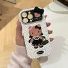Adecuado para funda de teléfono Apple 17 anticaída con textura de cuero y ventana grande, iPhone 16 Pro Max diseño de pajarita, 15 piezas de dropshipping