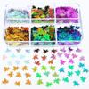 Pequeno 6 Caixa 6mm Maple Leaf Sequins Folhas de camaleão Nail Art Sequins Joias Outono Nail Art Folhas Sequins