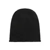 Gorro Mismo Estilo que Yu Shuxin para Mujer, Versátil Otoño e Invierno, Circunferencia de Cabeza Grande, Gorro Negro con Borde Enrollado, Hace que la Cara se Vea Más Pequeña, Gorro Holgado