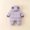 Roupas de inverno, casaco de algodão espesso, macacão de bebê, forrado com fleece, quente, super fofo, macacão adorável, agasalho de inverno