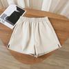Shorts Casuais Outono e Inverno 2024 Feminino Cintura Alta Efeito Emagrecedor Calça Pantalona Linha A Preto Roupa Externa Solta Calça de Couro PU para Usar por Baixo