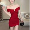 Vestido Thai de Um Ombro Só Fora do Ombro Verão 2026 Novo Estilo High-End Slim-Fit Sexy Hot Girl Dress