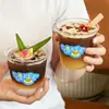 Taza Desechable para Té de Leche Taza de Papel 500ml Estilo Chino Bebida de Té Para Llevar Caliente y Frío Universal Tarjeta Plateada Taza de Embalaje para Café Venta al por Mayor