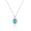 Collar de Plata de Ley 925 Color Azul Hielo Soñador para Mujer con Lujoso Toque de Alta Gama, Colgante con Incrustaciones de Diamante de Piedra Flor de Hielo, Accesorio de Joyería de Cadena para el Pecho