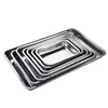 Bandeja de placa de acero inoxidable plato grande plato para barbacoa plato rectangular para la cena plato de hierro plato para cocinar arroz al vapor plato para servir pescado al horno otro