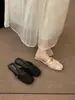 Mules cuadradas de estilo francés para mujer, para uso exterior en verano, nuevo modelo 2026, mules Mary Jane sin cordones de tacón grueso