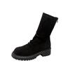 Estilo Celebridade da Internet Botas Plissadas Novas de Inverno Botas de Equitação Estilo Coreano Casual Couro Macio Confortável Botas Curtas Retrô