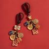Chaveiro de carro de ouro francês antigo, pingente de alta qualidade, masculino, valente, deus da riqueza, areia, ouro, cobre, chaveiro, coelho, ano, chaveiro