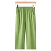 Pantalones Capri Tejidos de Primavera para Mujer de Verano para Mediana Edad y Mayores Pantalones Mom Estampados Pantalones Casuales para el Hogar para Personas Mayores
