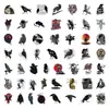 50 adesivos à prova d'água estilo grafite de corvo animal de desenho animado para capa de celular, copo d'água, bagagem, geladeira, carro, motocicleta