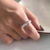 Anillo coreano de pila de maíz con abertura de nariz de cerdo para mujer, diseño nicho de anillo Su de doble capa, anillo ajustable