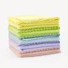 Fábrica de Origem Cor Macaron Multicolorida Borda Ondulada Super-cortada Lenço Removedor de Poeira Tecido Regenerado Malha de Trama Tecido de Fio Penteado Limpeza
