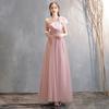 2025 Nuevo Vestido de Dama de Honor para Mujer Primavera Estilo Coreano Rosa Un Hombro Hermandad Hada Temperamento Banquete Ajustado Vestido de Noche