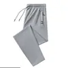 Pantalones de Hielo y Seda para Hombre Talla Grande Secado Rápido Casual Delgados Personalizados Versátiles Rectos Pantalones Deportivos para Hombre Verano 2024