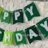 Nova Faixa de Aniversário de Feltro Conjunto de Bandeiras Triangulares Verdes Banner Adereços de Foto para Festa Decoração Atacado Transfronteiriço