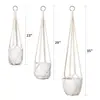 Set de Malla Tejida para Macetas Transfronteriza Creativa Cesta Colgante para Macetas Red de Algodón Tejida a Mano Red para Macetas Colgantes