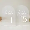 Número de mesa de casamento acrílico branco fosco preto espelhado dourado transfronteiriço número 1-10 logotipo de acrílico arqueado