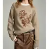 Elegante y sofisticado suéter de punto cálido de lana con bordado de jacquard para mujer, nuevo diseño de jersey para otoño e invierno 2026