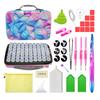 Bolsa de Almacenamiento para Herramientas de Pintura de Diamantes Nuevo Bolso de Mano de Cuero Multifuncional Bordado de Diamantes 70 Botellas Redondas Almacenamiento de Diamantes