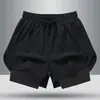 Pantalones Cortos Deportivos de Fitness Estilo Americano Transfronterizos para Hombre, Pantalones Cortos de Running con Forro Interior, Dos en Uno de Entrenamiento Anti-Exposición de Tres Puntos para Baloncesto
