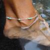 Joyería transfronteriza europea y estadounidense, foto callejera con personalidad, moda, tobillera de cuentas totalmente hecha a mano, accesorios para mujer