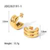 Pendientes de doble capa de acero inoxidable en oro de 18 quilates de estilo europeo y americano, pendientes de acero de titanio a juego con colores dorado y plateado, pendientes de personalidad de moda para mujer.