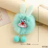 Llavero de Muñeca Conejo Boca Grande de Peluche Colorido Lindo Nutria Falsa Piel de Conejo Colgante para Coche Mochila Accesorios Estilo Ins