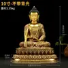 Adorno de Estatua de Cobre Imitación Nepalí "Buda Shakyamuni" Estilo Xizang para Sala de Estar 10 pulgadas