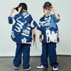 Ropa de moda hip hop para niños traje de camisa hip hop niños y niñas ropa de actuación hiphop marca de moda infantil 61 ropa de actuación