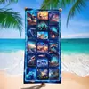Toalha de Praia Desenho Animado de Dinossauro Pequeno Transfronteiriço Europeu e Americano Impressão Digital Fábrica Brinquedo Toalha de Banho Impressa Microfibra para Crianças e Adultos