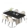 Mesa de comedor y sillas de pizarra negra, juego de comedor estilo italiano, popular para apartamentos pequeños, diseño moderno y minimalista, adecuado para uso doméstico