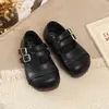 Zapatos Mary Jane de Cuero para Niña Colección Otoño 2026 Estilo Coreano Retro Punta Redonda Zapatos Individuales para Niña Pequeña Zapatos de Princesa para Bebé Suela Suave