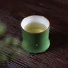 Horno tejido Té helado Paso a paso Copa ascendente Copa de cerámica cruda Copa de té verde de bambú Copa maestra de esmalte verde bambú Juego de té Copa pequeña