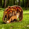 Artesanías de Madera Navideñas de Amazon Animales del Bosque de América del Norte Creativos Decoración de Sala de Estar Adornos de Alce Oso Pardo
