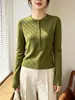 Camisa base com gola semiaberta para mulheres, novo estilo coreano, design outono/inverno, versátil e elegante, top ajustado de manga longa escovado outono/inverno