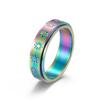 Anillo giratorio de acero de titanio con diseño de flor de descompresión para aliviar la ansiedad transfronteriza de Amazon, propuesta para hombres y mujeres, pulsera de anillo de cola de acero inoxidable