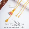 Puzuoqiang Protetor de Cor Ouro Areia Diamante Incrustado Saia Curta Trevo de Quatro Folhas Ruyi Gota d'Água Saco da Sorte Pingente Colar Corrente da Clavícula de Luxo Leve Feminino