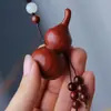 Peça de Mão de Cabacinha de Sândalo Vermelho Folha Pequena Africana, Pingente de Carro Fuluwen, Artesanato Esculpido em Mogno, Pequenos Enfeites